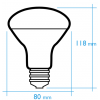 Reflectora LED R-80 12 W 230 V E-27P Blanco frio